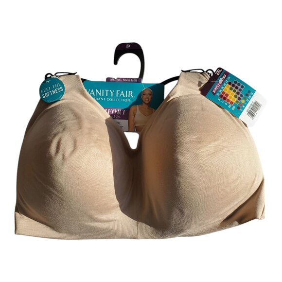 Vanity Fair SZ 2X Radiant Collection Women's Wireless Bra - Comfort Fit in Beige - Picture 7 of 8